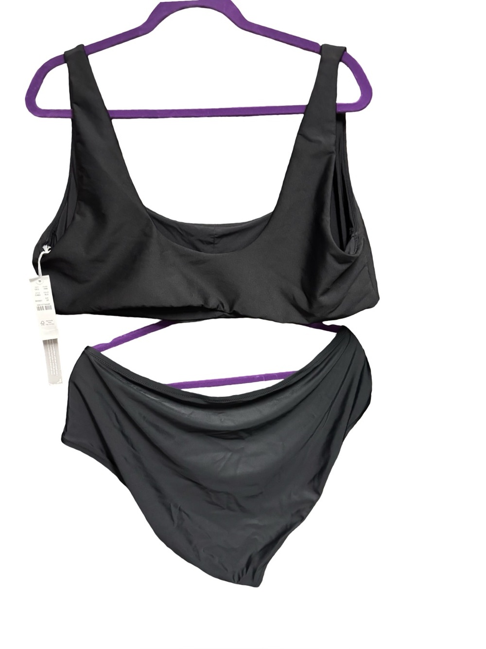 Plus JCrew Size Black Scoop Neck Bikini Set - Picture 4 of 9